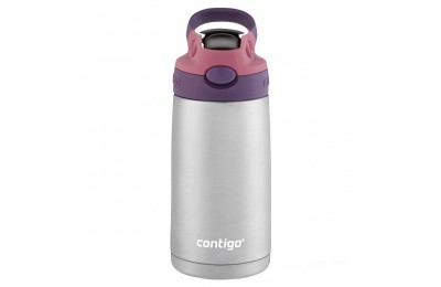 Contigo Kids Stainless Steel Water Bottle with Redesigned AUTOSPOUT Straw, 13 oz, Eggplant & Punch BCC2157 Limited Sale