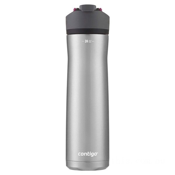 Contigo CORTLAND CHILL 2.0 Stainless Steel Water Bottle with AUTOSEAL® Lid, Stainless Steel with Dragon Fruit, 24 oz BCC2191 Clearance Sale