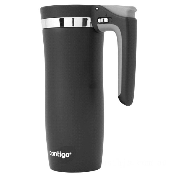 Discounted Contigo AUTOSEAL Handled Vacuum-Insulated Stainless Steel Travel Mug with Easy-Clean Lid, 16 oz, Black BCC2213