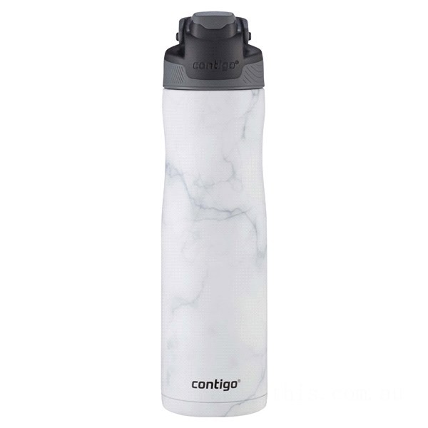 Discounted Contigo AUTOSEAL Chill Vacuum-Insulated Stainless Steel Water Bottle, 24 oz, White Marble BCC2228