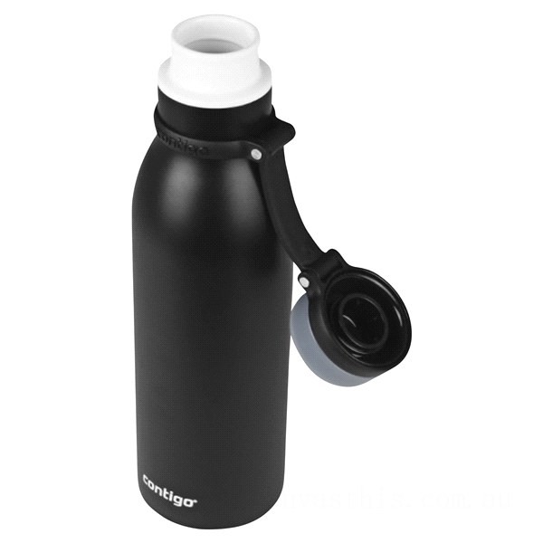 Discounted Contigo Couture THERMALOCK Vacuum-Insulated Stainless Steel Water Bottle, 20 oz, Matte Black BCC2227