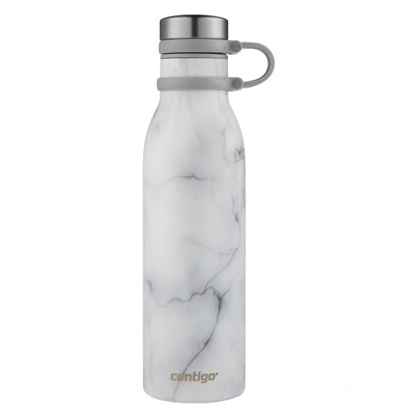 Discounted Contigo Couture THERMALOCK Vacuum-Insulated Stainless Steel Water Bottle, 20 oz, Wihite Marble BCC2234