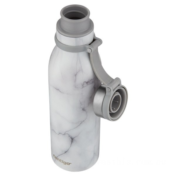 Discounted Contigo Couture THERMALOCK Vacuum-Insulated Stainless Steel Water Bottle, 20 oz, Wihite Marble BCC2234
