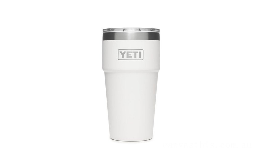 Clearance Sale YETI Rambler 16 oz Stackable Pint with Magslider Lid white BYTT5098