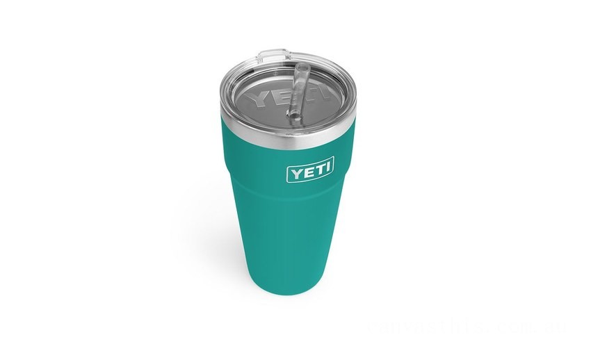 Clearance Sale YETI Rambler 26 oz Stackable Cup with Straw Lid aquifer-blue BYTT5102