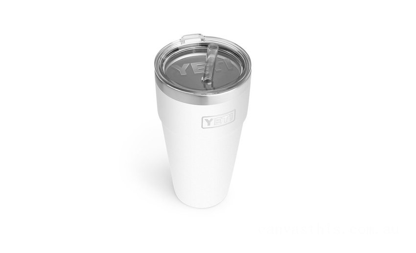 Sale YETI Rambler 26 oz Stackable Cup with Straw Lid white BYTT5105