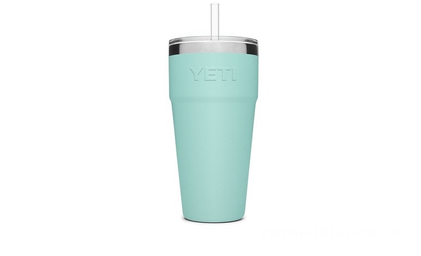 Sale YETI Rambler 26 oz Stackable Cup with Straw Lid seafoam BYTT5108