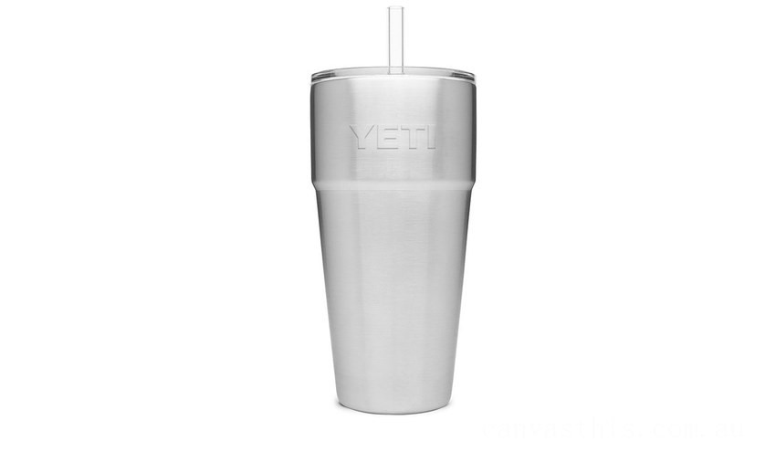 Sale YETI Rambler 26 oz Stackable Cup with Straw Lid stainless-steel BYTT5109