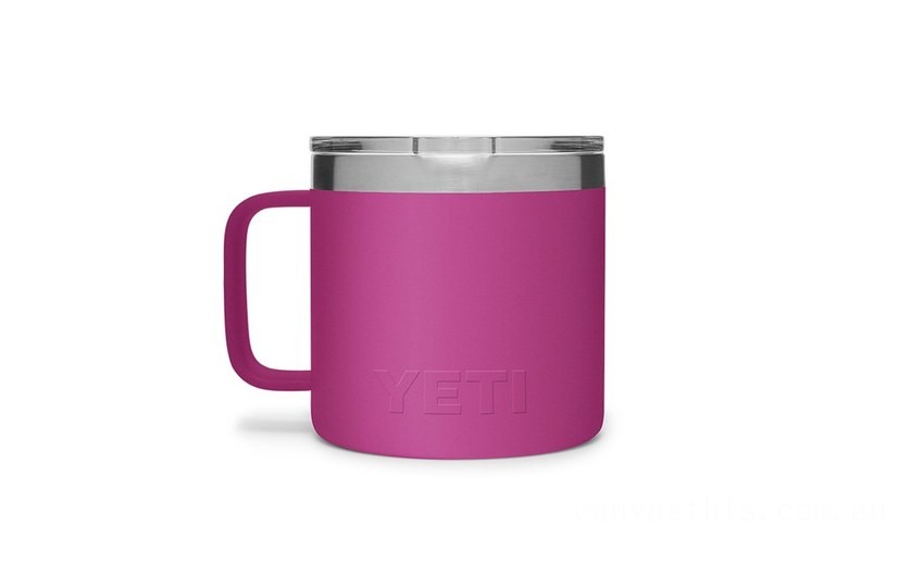 Clearance Sale YETI Rambler 14 oz Mug with Magslider Lid prickly-pear-pink BYTT5046