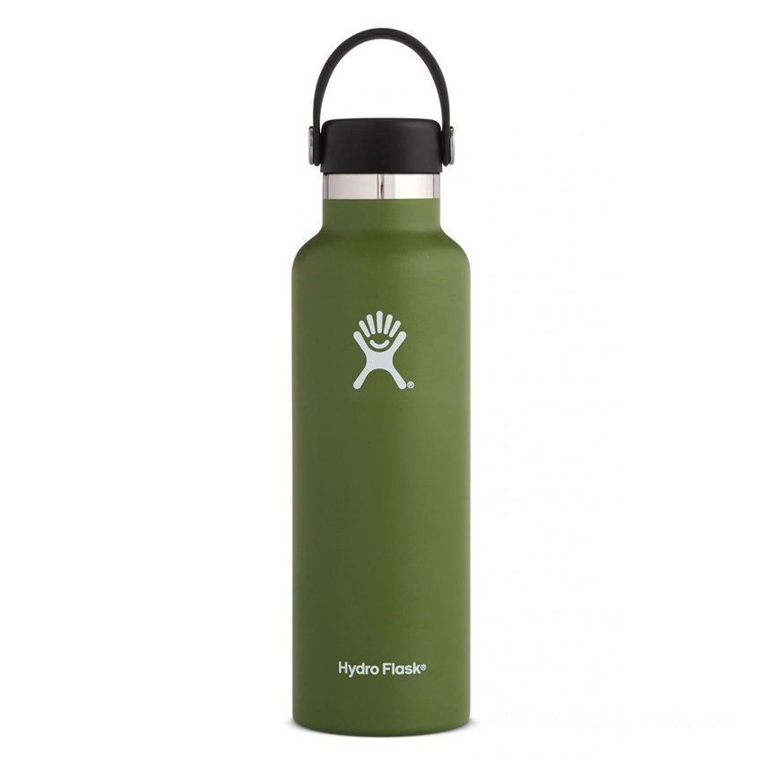 Hydro Flask 21oz Standard Mouth Water Bottle Olive BHDY2484 Discounted