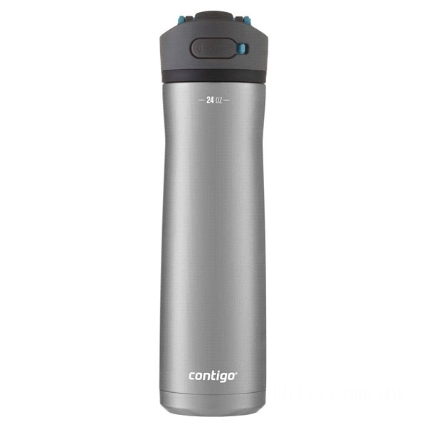 Contigo ASHLAND CHILL 2.0 Stainless Steel Water Bottle with AUTOSPOUT® Lid, Stainless Steel with Juniper, 24 oz BCC2141 on Sale