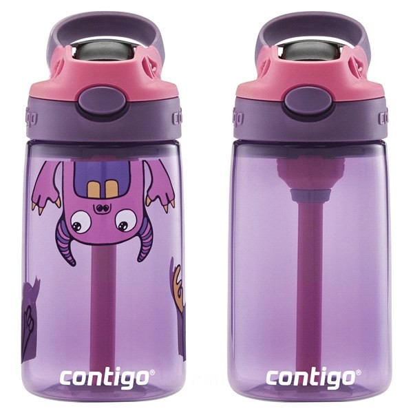 Contigo Kids Water Bottle with Redesigned AUTOSPOUT Straw, 14 oz, 2-Pack, Girls Monsters BCC2149 on Sale