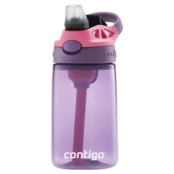 Contigo Kids Water Bottle with Redesigned AUTOSPOUT Straw, 14 oz, Eggplant & Punch BCC2155 Limited Sale