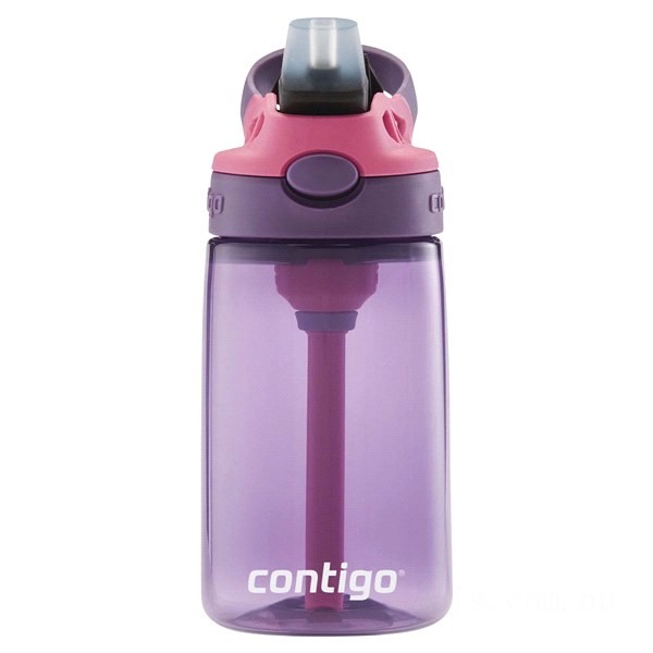 Contigo Kids Water Bottle with Redesigned AUTOSPOUT Straw, 14 oz, Eggplant & Punch BCC2155 Limited Sale