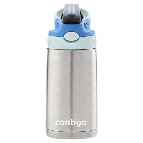 Contigo Kids Stainless Steel Water Bottle with Redesigned AUTOSPOUT Straw, 13 oz, Cotton Candy BCC2161 Limited Sale