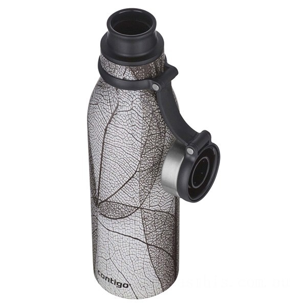 Contigo Couture THERMALOCK Vacuum-Insulated Stainless Steel Water Bottle, 20 oz, White Leaf BCC2168 Limited Sale