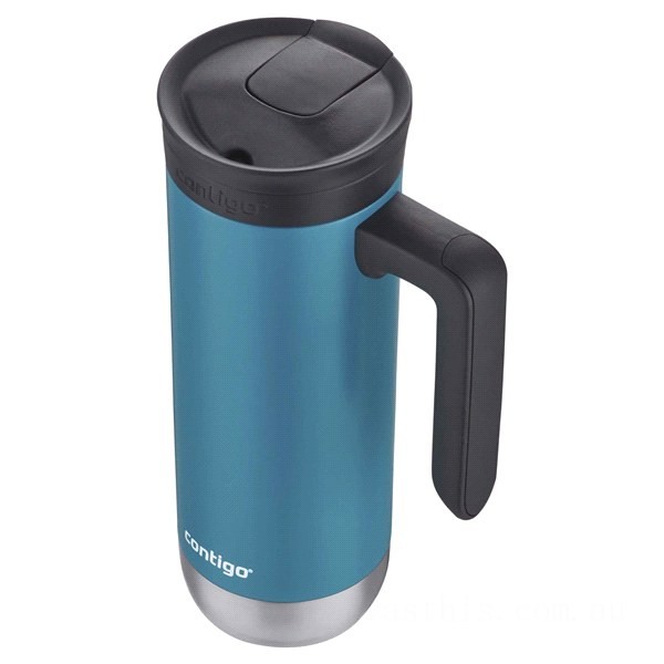 Contigo SnapSeal Insulated Stainless Steel Travel Mug with Handle, Juniper, 20 oz BCC2176 Discounted