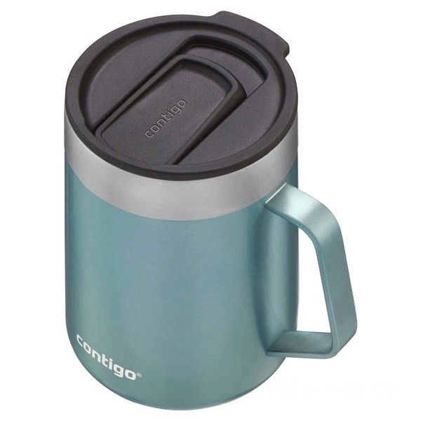 Contigo® Stainless Steel Vacuum-Insulated Mug with Handle and Splash-Proof Lid, Bubble Tea, 14 oz BCC2186 Clearance Sale